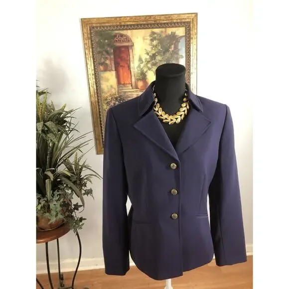 Tahari Arthur S Levine Women Jacket 10 Long Sleeve Clueless Preppy Office Siren - Picture 2 of 11